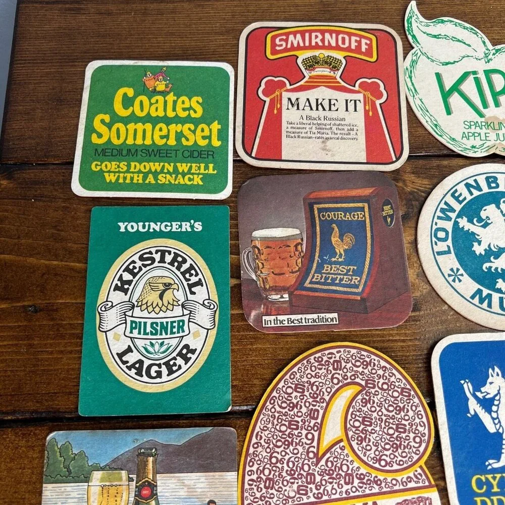 Vintage Coasters Lot Of 19 Brew Beer Pub Brewery Restaurant Cardboard Liquor